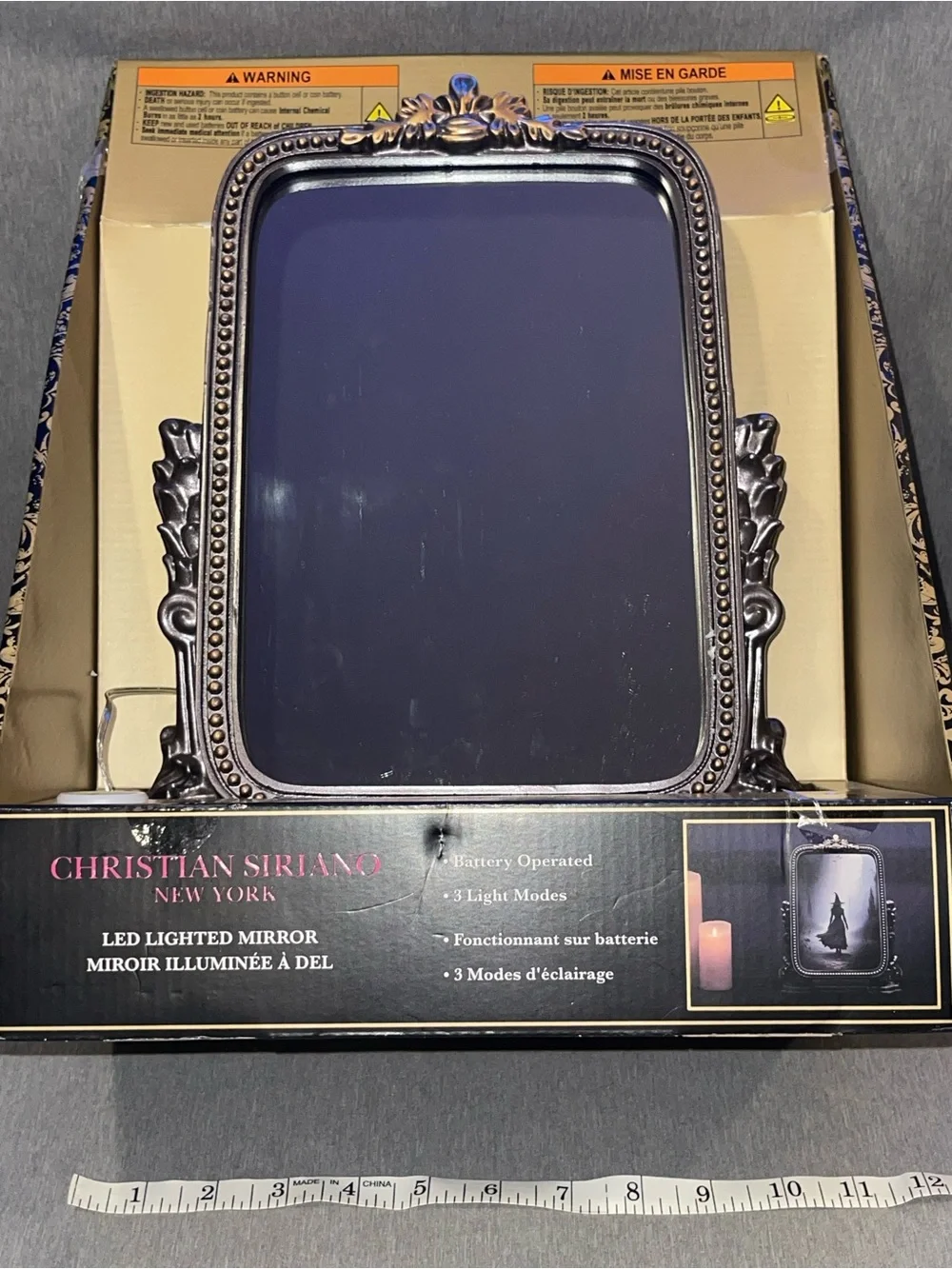 NTW Christian Siriano LED Lighted Halloween Mirror with Witch Silhouette